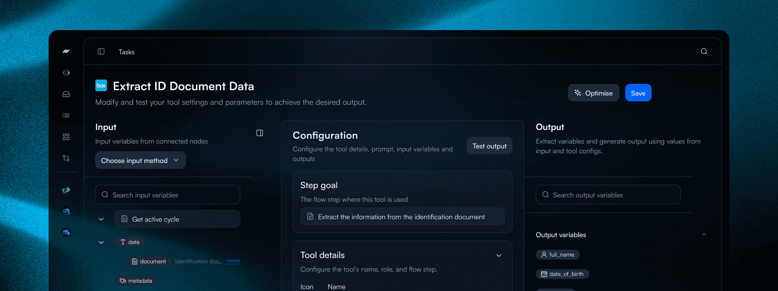 Action execution interface illustration
