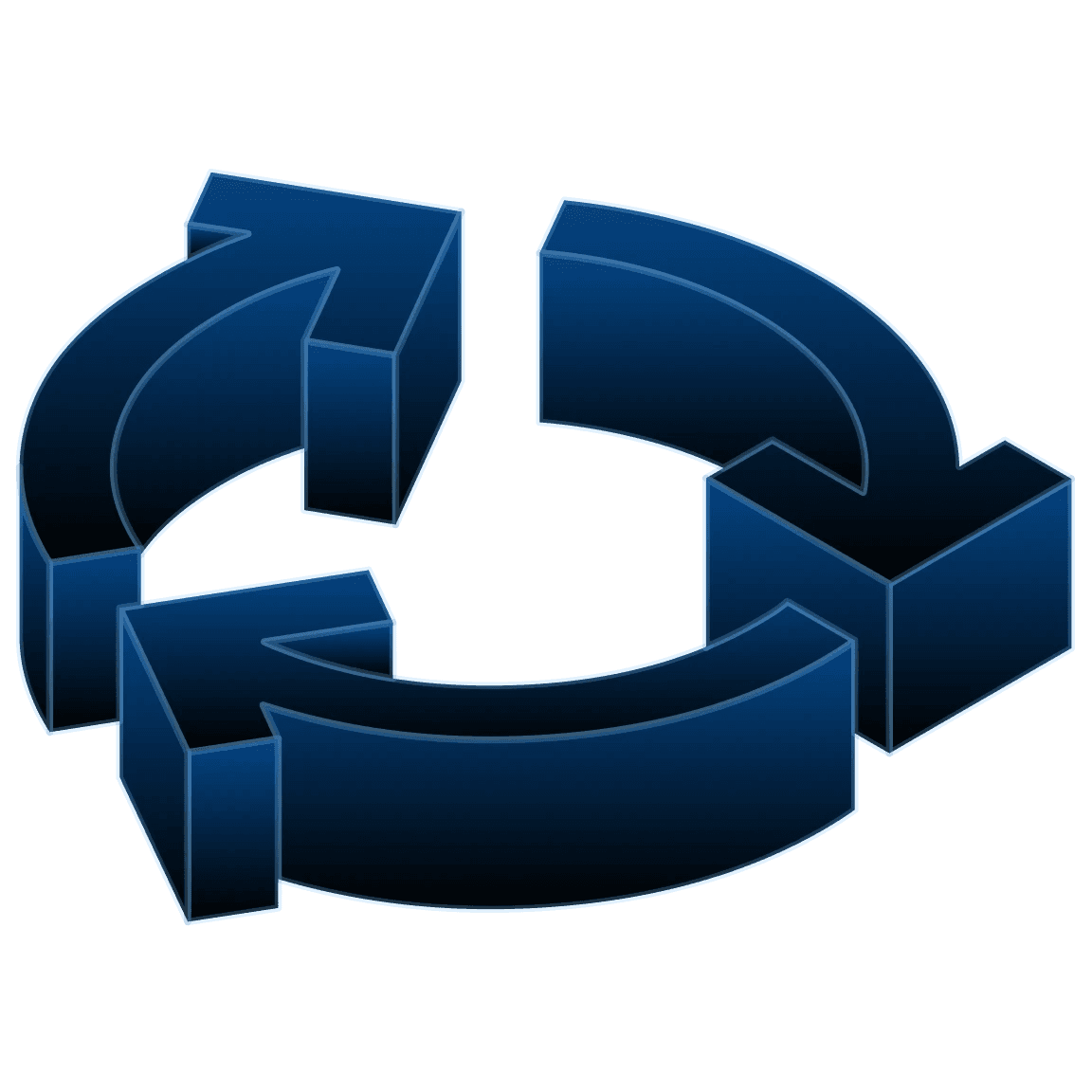 Blue circular arrows representing a learning cycle