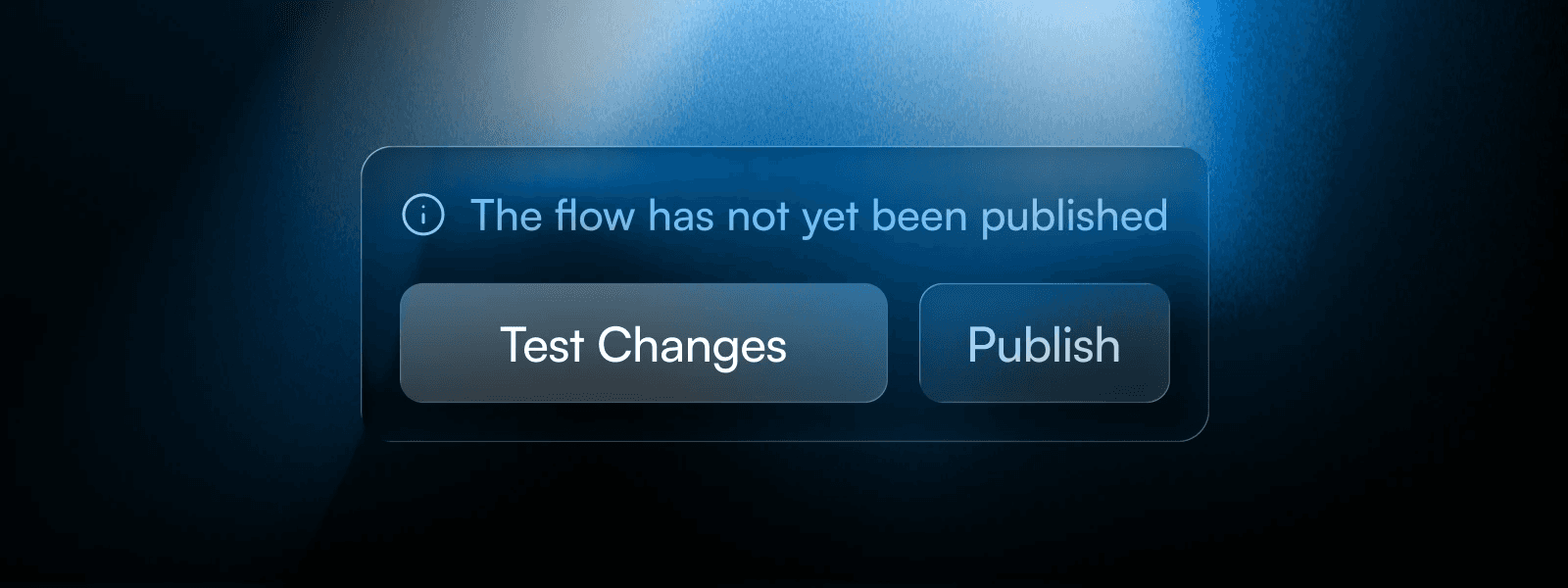 Test Changes and Publish controls in a workflow illustration